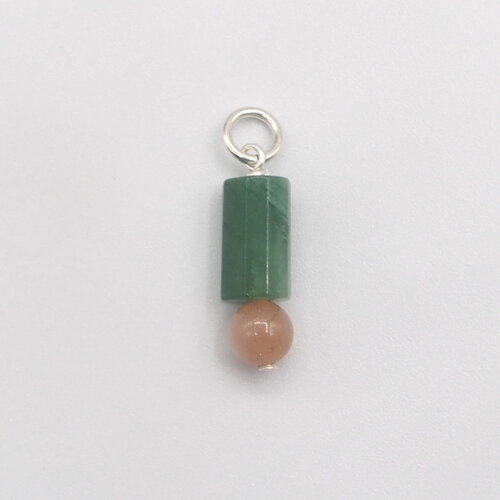 Pendentif eos émeraude et pierre de soleil argent massif