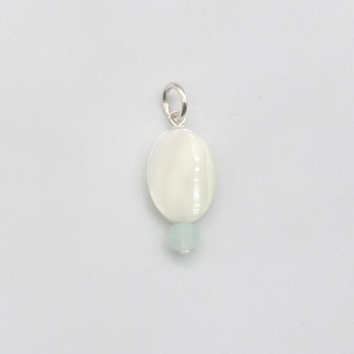 Pendentif ino nacre avec chrysoprase argent massif