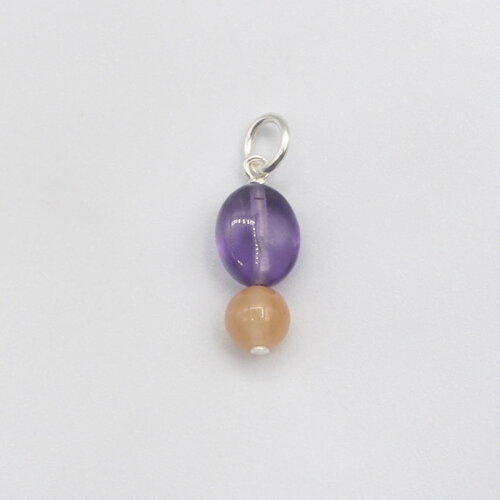 Pendentif elouan améthyste et aventurine orange argent massif