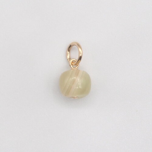 Pendentif idris calcédoine bambou or 14 carats (gold filled)