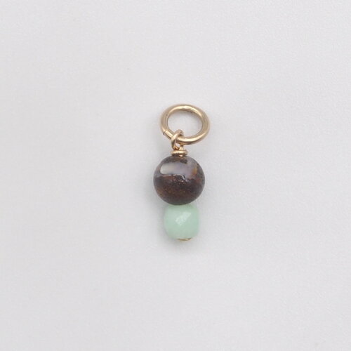 Pendentif allira opale boulder et chrysoprase or 14 carats (gold filled)