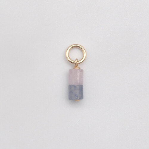 Pendentif lyra kunzite et aventurine bleue or 14 carats (gold filled)