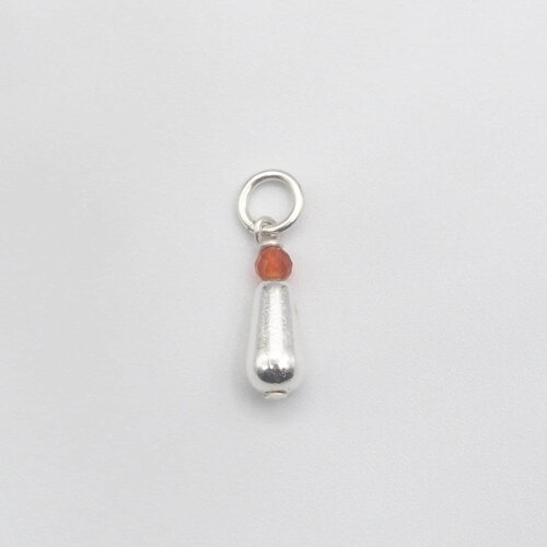 Pendentif garance avec goutte et cornaline argent massif