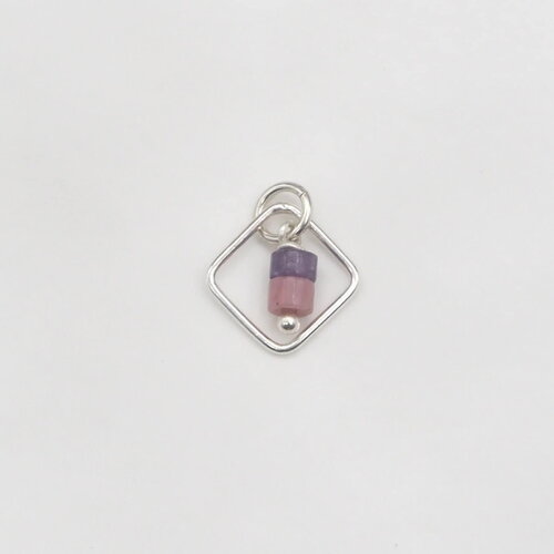 Pendentif botan lépidolite et rhodonite argent massif