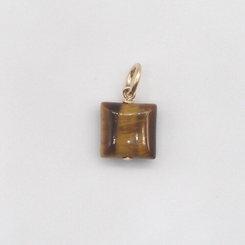 Pendentif decha oeil de tigre or 14 carats (gold filled)