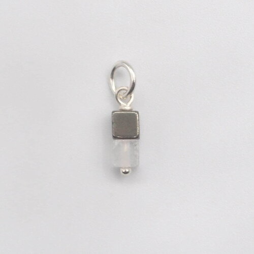 Pendentif oreste pyrite et cristal de roche argent massif