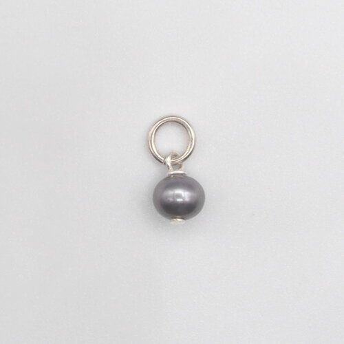 Pendentif metua perle d'eau douce grise argent massif