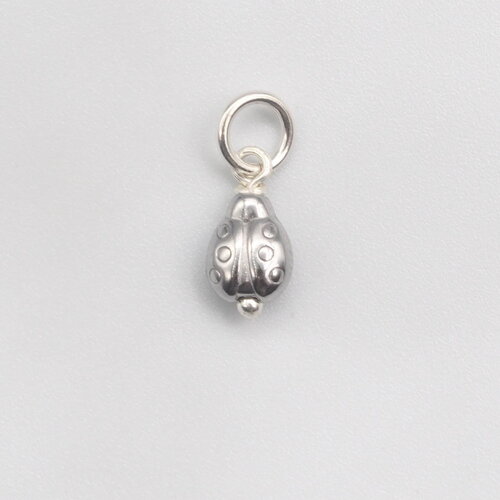 Pendentif giada coccinelle acier chirurgical et argent massif