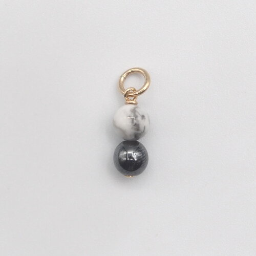 Pendentif olwen howlite et hématite or 14 carats (gold filled)