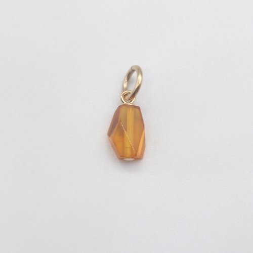 Pendentif nerola ambre jaune or 14 carats (gold filled)