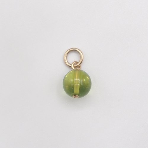 Pendentif anthéa ambre vert des caraïbes or 14 carats (gold filled)