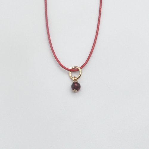 Collier chani minimaliste ambre cerise baltique or 14 carats (gold filled)