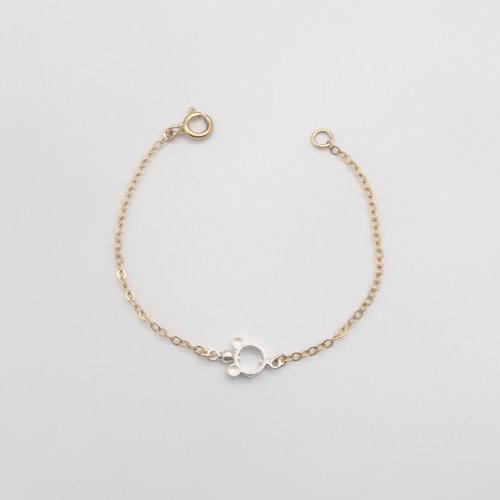 Bracelet micki souris inspiration mickey mouse argent massif et or 14 carats (gold filled)