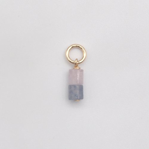 Pendentif lyra kunzite et aventurine bleue en or 14 carats (gold filled)