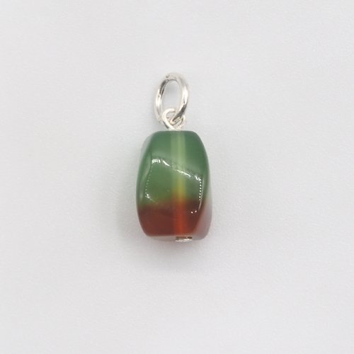 Pendentif firenza agate paon argent massif