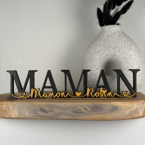 Mot à personnaliser maman + noms enfants - couleurs au choix - cadeau noël fête des mères - lettres décoratives