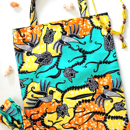 Tote bag, wax africain, sac fourre tout, sac ethnique plage, motifs ethniques, sac été, accessoire été, sac écologique, motif oi