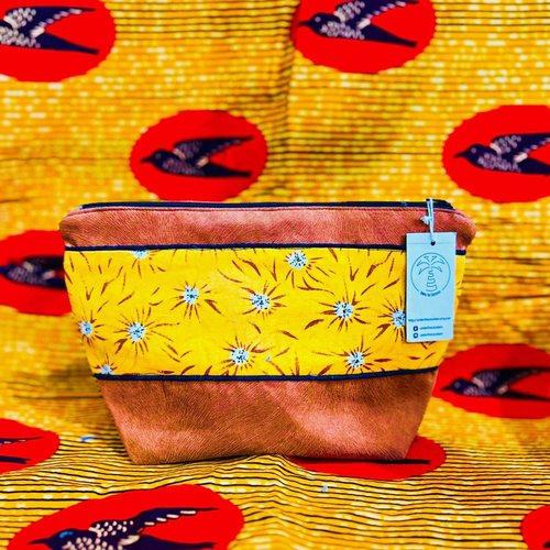 Trousse de toilette, trousse à maquillage, pochette de voyage, motifs ethniques, tissu wax africain, pagne africain