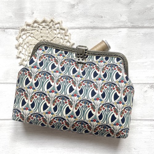Pochette soirée des bleu art nouveau mauverina de liberty of london//sac à main en tissu liberty//cadeau pour elle