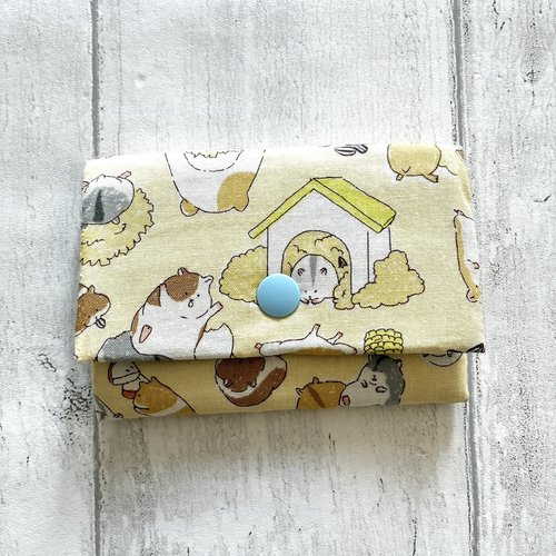 Porte-feuille enfant hamsters couleur jaune coton japonais//porte-feuille jaune//cadeau enfant
