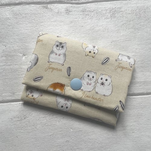 Porte-feuille enfant hamsters couleur jaune coton japonais//porte-feuille jaune//cadeau enfant