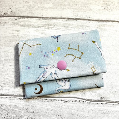 Porte-feuille fille licorne fantasy bleu poudré japonais//cadeau enfant