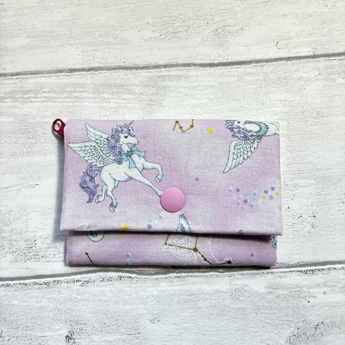 Porte-feuille fille licorne fantasy rose japonais//cadeau enfant