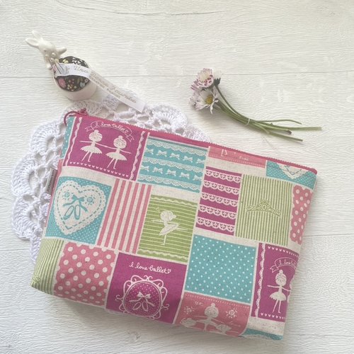 Trousse de fournitures ballerina i love ballet //pochette pour enfant//trousse filles