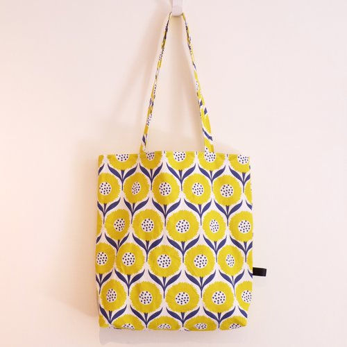 Sac cabas tote bag sac en tissu réutilisable graphique jaune et blanc sac aux couleurs de l'été pour les vacances tote bag shopping