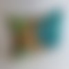 Housse de coussin déco ethnique en wax africain graphique vert bleu canard orange coussin rectangle 30x50cm
