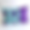 Housse de coussin rectangle 30x50cm déco ethnique en wax africain violet bleu turquoise