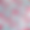 Coupon tissu imprimé fleurs de cerisiers - 34 x 36 cm - tissu bleu ciel à motifs pour couture ou patchwork - printanier