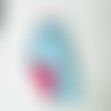 Serviette élastiquée "licorne bleue" cantine élastique maternelle en coton pour fille de 2 à 6 ans