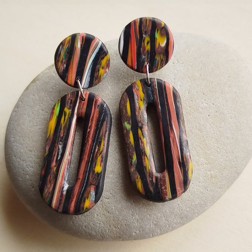 Boucles d'oreilles en argile polymère