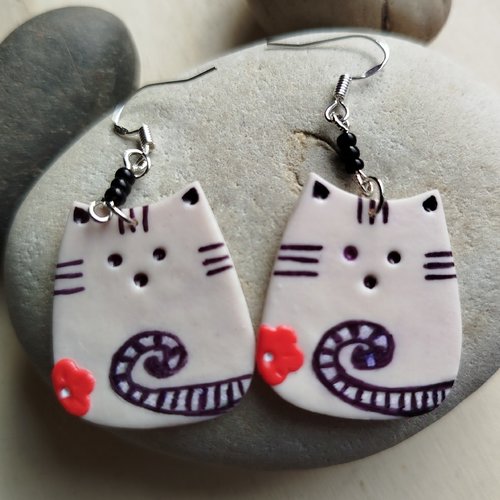 Boucles d'oreilles chat