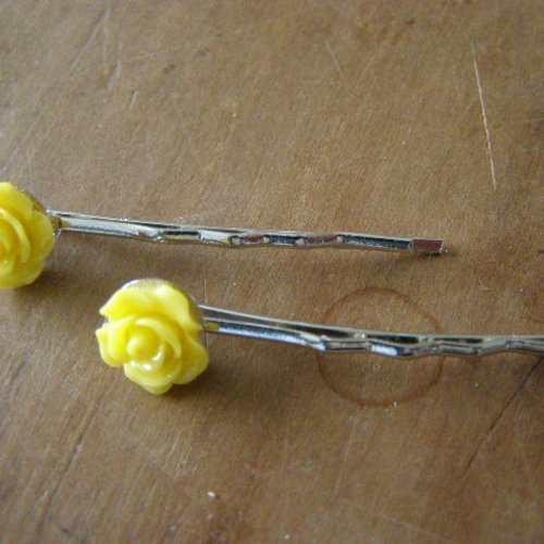 Pince à cheveux, fleur en résine