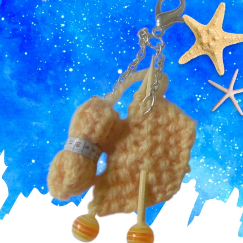 Bijou de sac, pelote de laine pêche