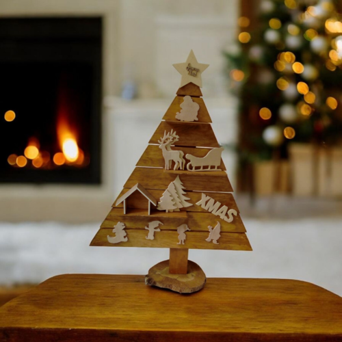 Sapin en bois, sapin de noël
