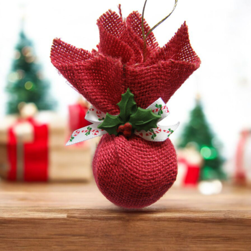 Boule de noël, en tissu