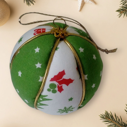 Boule de noël, tissu