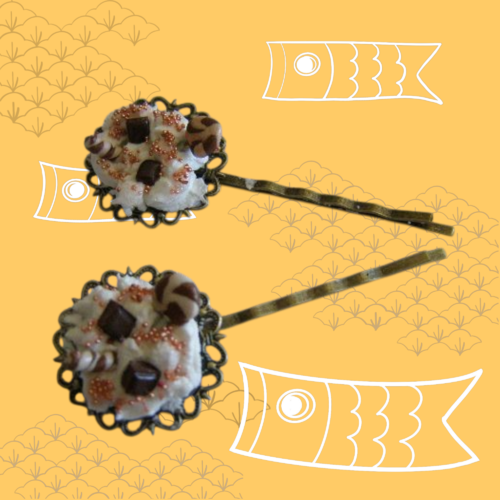 Lot de 2 pinces à cheveux gourmandes  créations originales et mignonnes