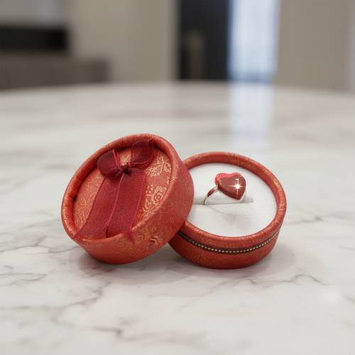 Bague adulte coeur, en fimo