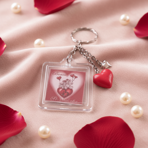 Porte clés , coeur saint valentin