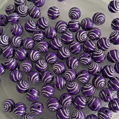 Lot perles violettes