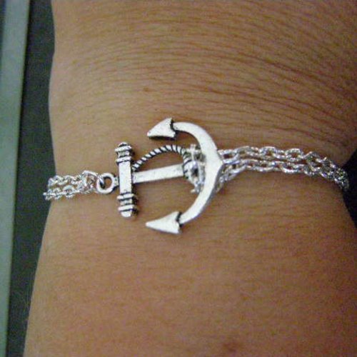 Bracelet, thème ancre marine