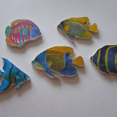 Motifs en bois, poissons