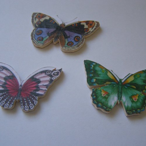 Motifs en bois, papillons