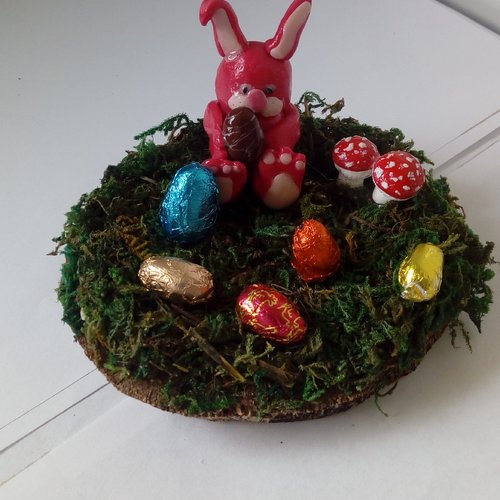 Scène miniature de pâques, en fimo