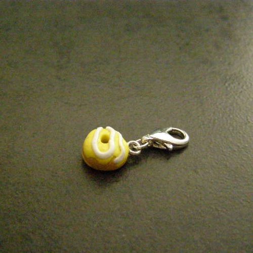 Pendentif, charm, donuts au citron