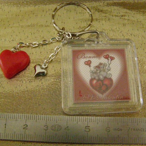 Porte clés ,  coeur saint valentin